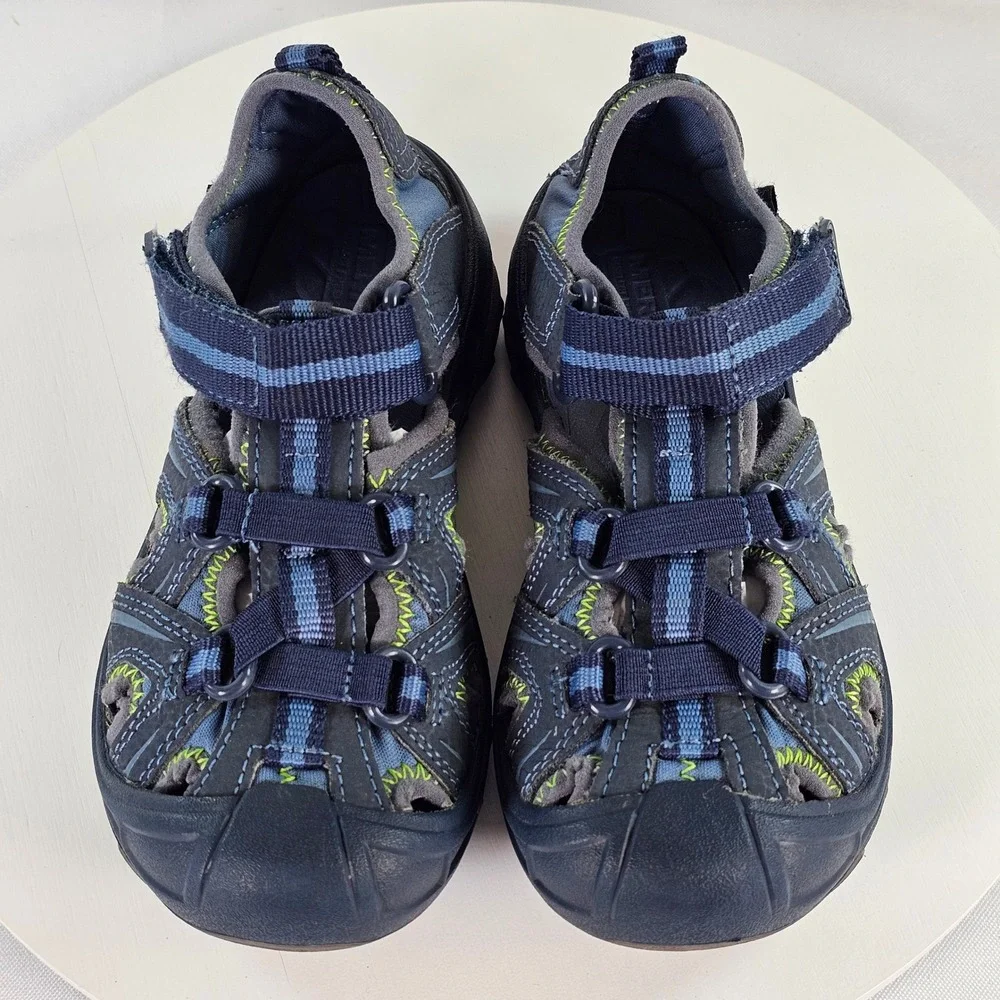 Merrell Hydro Hiker Sandal Kids 12W Navy Blue Lime Green Waterproof MC53375‎